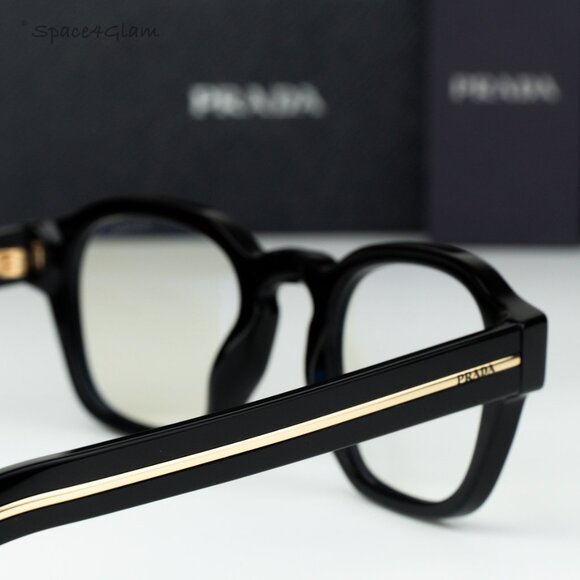 Prada Men Eyeglasses Black Clear Square PRA16S 16K60K NEW AUTHENTIC - Picture 5 of 9